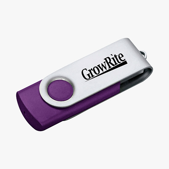 24-HOUR SERVICE TEMPORARILY UNAVAILABLE - Rotate USB Flash Drive w/1GB - 24-Hour Production
