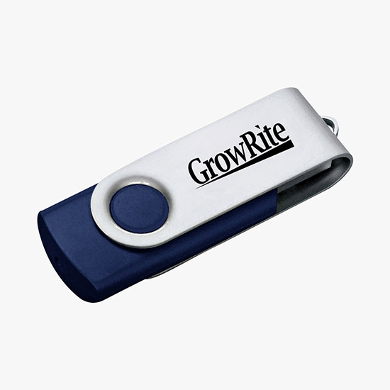 24-HOUR SERVICE TEMPORARILY UNAVAILABLE - Rotate USB Flash Drive w/4GB - 24-Hour Production