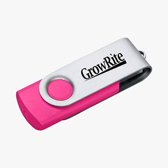 24-HOUR SERVICE TEMPORARILY UNAVAILABLE - Rotate USB Flash Drive w/4GB - 24-Hour Production
