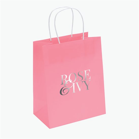 Mini Bright Matte Shopping Bag - 9-3/4 x 7-3/4 - Hot Stamped