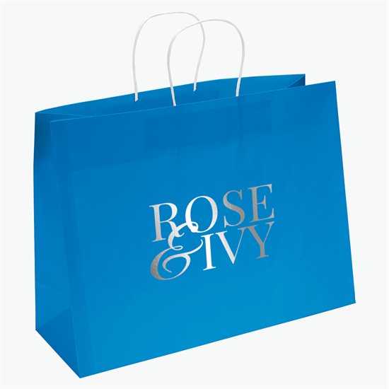 Large Bright Matte Shopping Bag - 12 x 16 - Hot Stamped