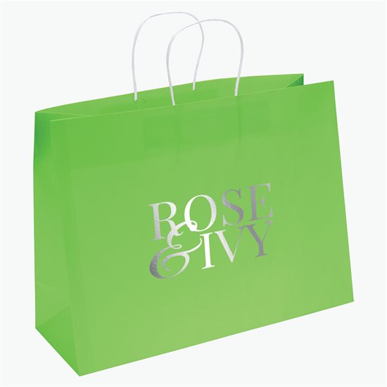 Large Bright Matte Shopping Bag - 12 x 16 - Hot Stamped
