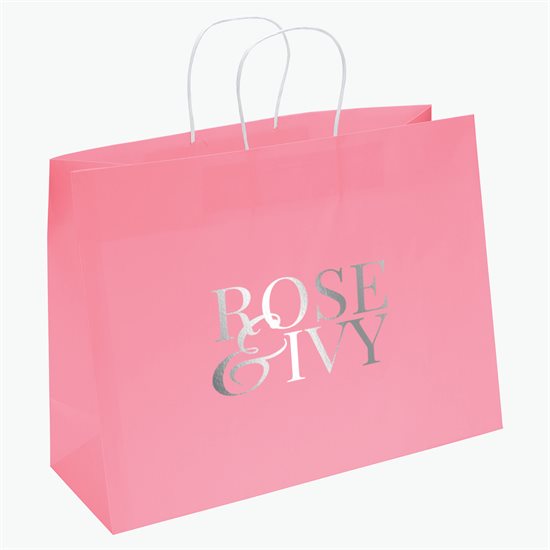 Large Bright Matte Shopping Bag - 12 x 16 - Hot Stamped