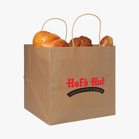 Brown Kraft Wide Gusset Paper Bag - 10 x 10 - Full Color