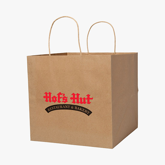 Brown Kraft Wide Gusset Paper Bag - 10 x 10 - Full Color