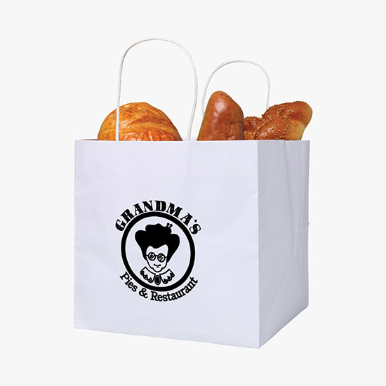 White Kraft Wide Gusset Paper Bag - 10 x 10