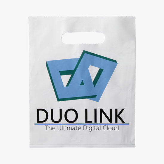 Full Color Die Cut Handle Plastic Bag - 9 x 7 1/2