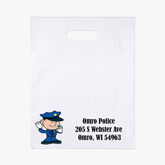 Full Color Die Cut Handle Plastic Bag - 15 x 12 - 2-Sided Imprint