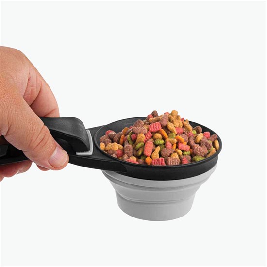 Collapsible Silicone Pet Food Scoop & Bag Clip