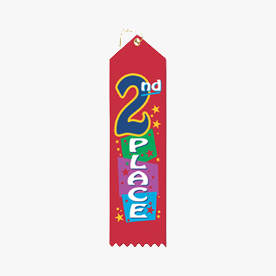 Full Color Vertical Stock Carded Recognition Ribbons - 2 x 8