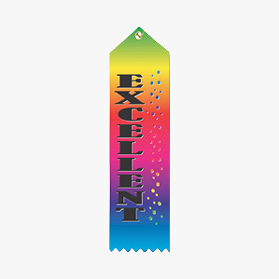 Full Color Vertical Stock Carded Recognition Ribbons - 2 x 8