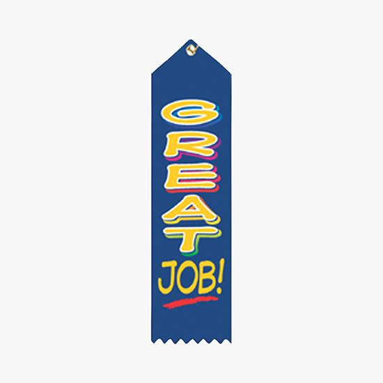 Full Color Vertical Stock Carded Recognition Ribbons - 2 x 8