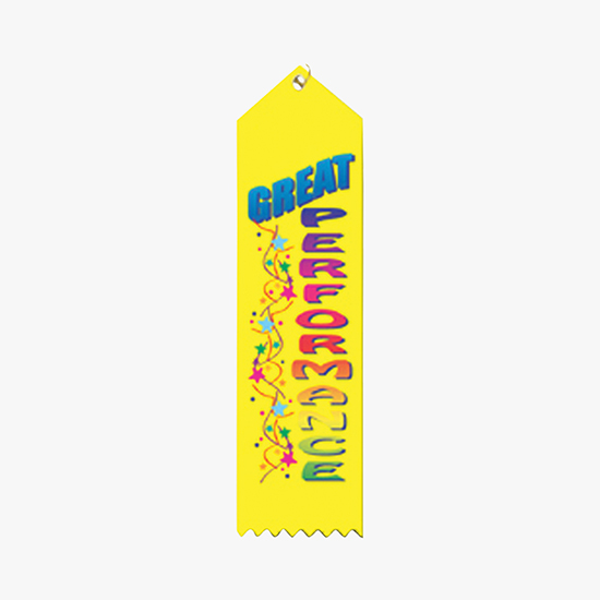 Full Color Vertical Stock Carded Recognition Ribbons - 2 x 8
