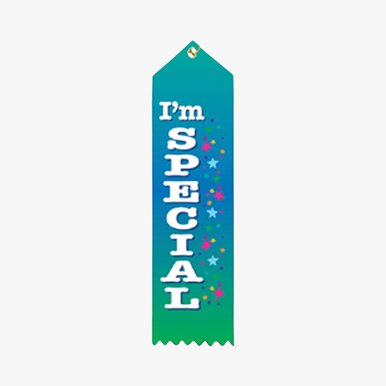 Full Color Vertical Stock Carded Recognition Ribbons - 2 x 8