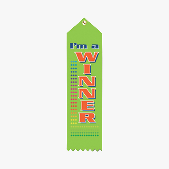 Full Color Vertical Stock Carded Recognition Ribbons - 2 x 8