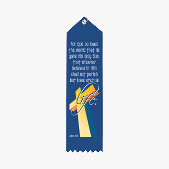 Full Color Vertical Stock Carded Recognition Ribbons - 2 x 8