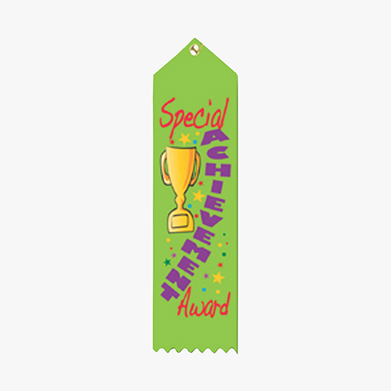 Full Color Vertical Stock Carded Recognition Ribbons - 2 x 8