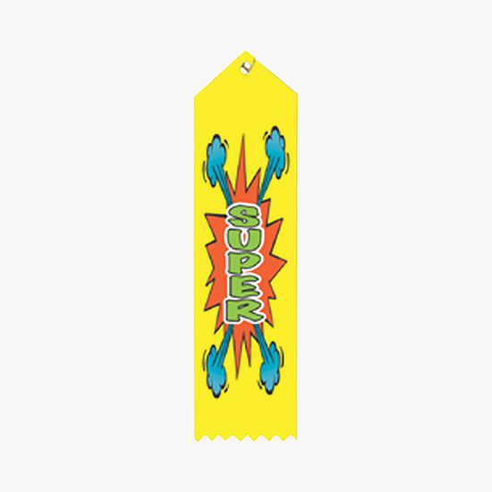 Full Color Vertical Stock Carded Recognition Ribbons - 2 x 8