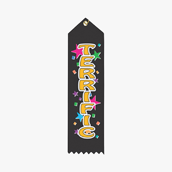 Full Color Vertical Stock Carded Recognition Ribbons - 2 x 8