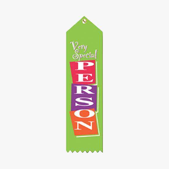 Full Color Vertical Stock Carded Recognition Ribbons - 2 x 8