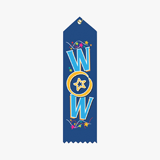 Full Color Vertical Stock Carded Recognition Ribbons - 2 x 8