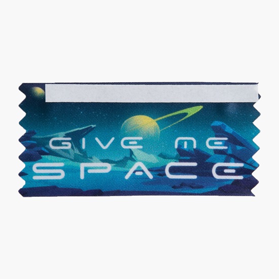 Full Color Badge Ribbon with Adhesive Strip - 3-1/2 x 1-5/8