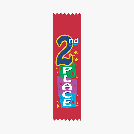 Full Color Vertical In Stock Recognition Ribbons - 2 x 8
