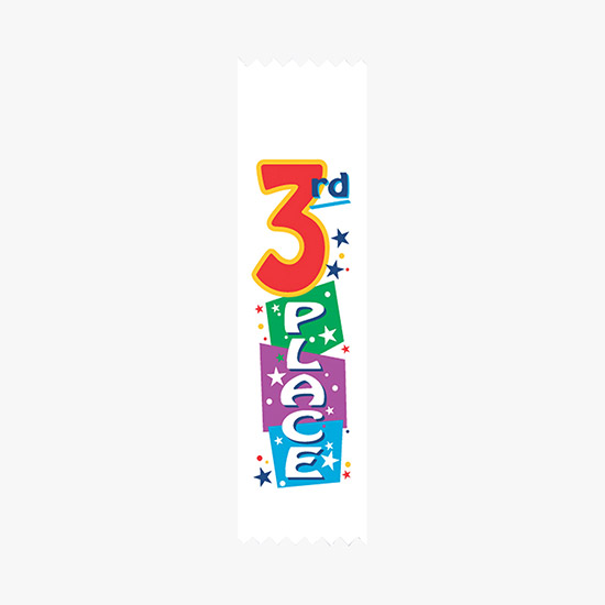 Full Color Vertical In Stock Recognition Ribbons - 2 x 8