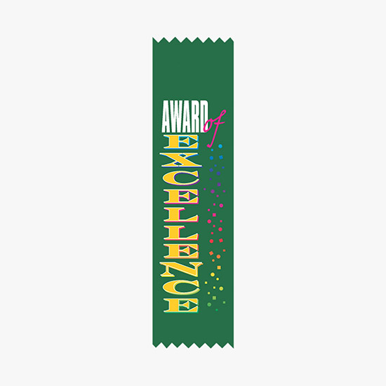 Full Color Vertical In Stock Recognition Ribbons - 2 x 8