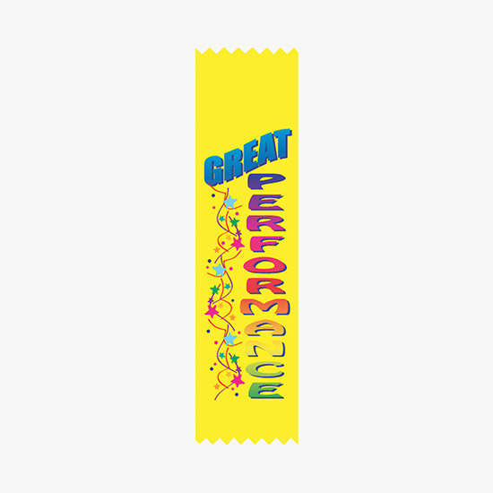 Full Color Vertical In Stock Recognition Ribbons - 2 x 8