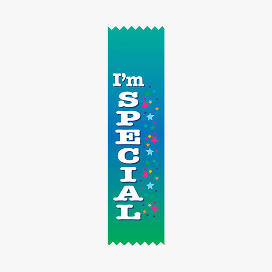 Full Color Vertical In Stock Recognition Ribbons - 2 x 8