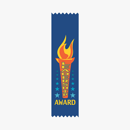 Full Color Vertical In Stock Recognition Ribbons - 2 x 8