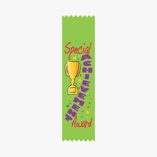 Full Color Vertical In Stock Recognition Ribbons - 2 x 8