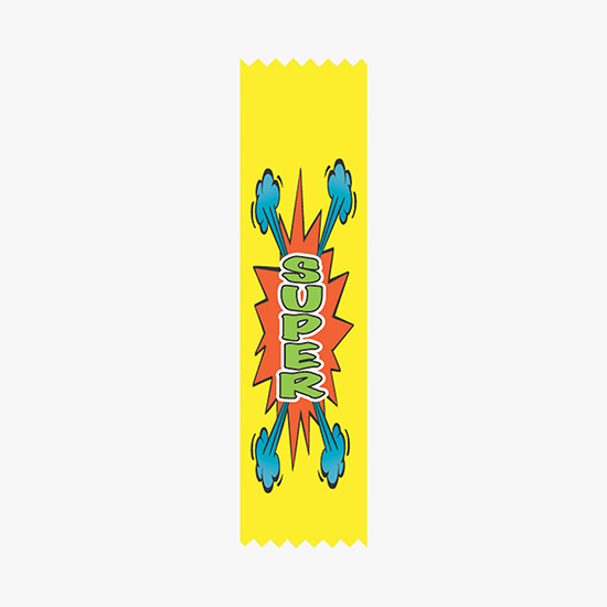 Full Color Vertical In Stock Recognition Ribbons - 2 x 8