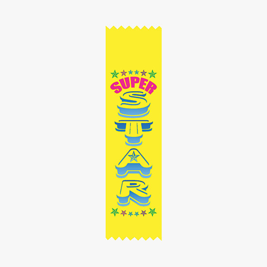 Full Color Vertical In Stock Recognition Ribbons - 2 x 8