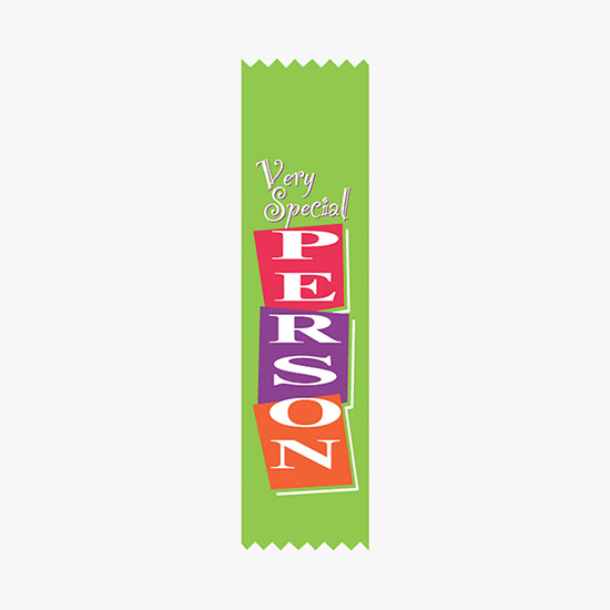 Full Color Vertical In Stock Recognition Ribbons - 2 x 8