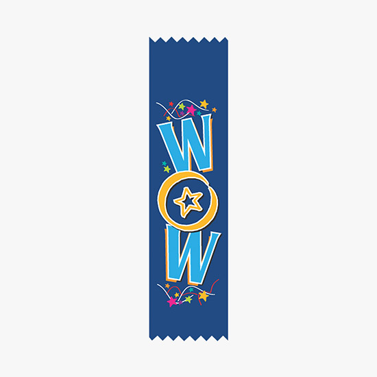 Full Color Vertical In Stock Recognition Ribbons - 2 x 8