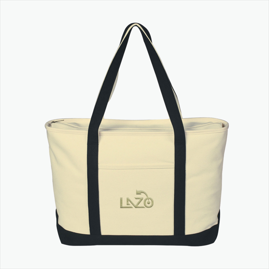 Large Heavy Cotton Boat Tote - Embroidery