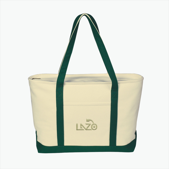 Large Heavy Cotton Boat Tote - Embroidery