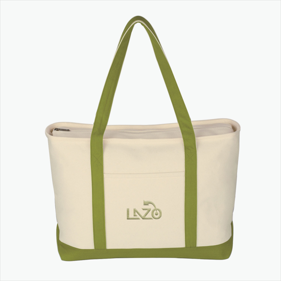 Large Heavy Cotton Boat Tote - Embroidery