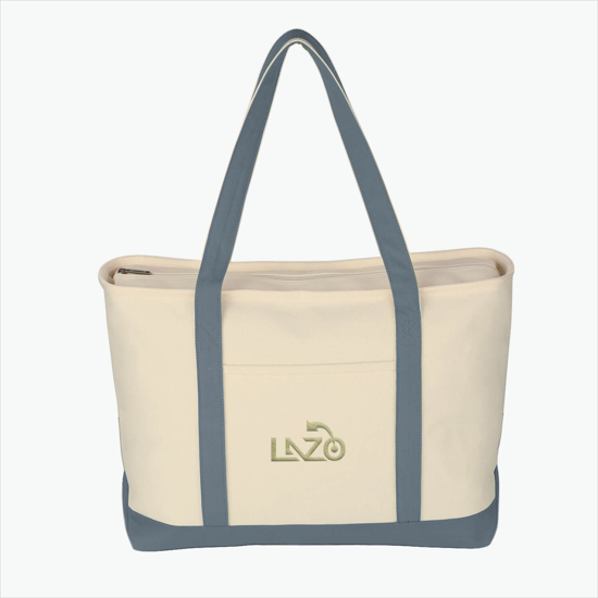 Large Heavy Cotton Boat Tote - Embroidery
