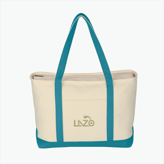 Large Heavy Cotton Boat Tote - Embroidery