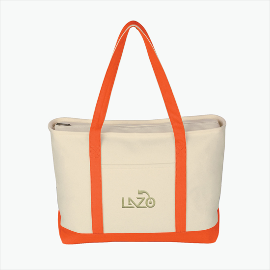 Large Heavy Cotton Boat Tote - Embroidery