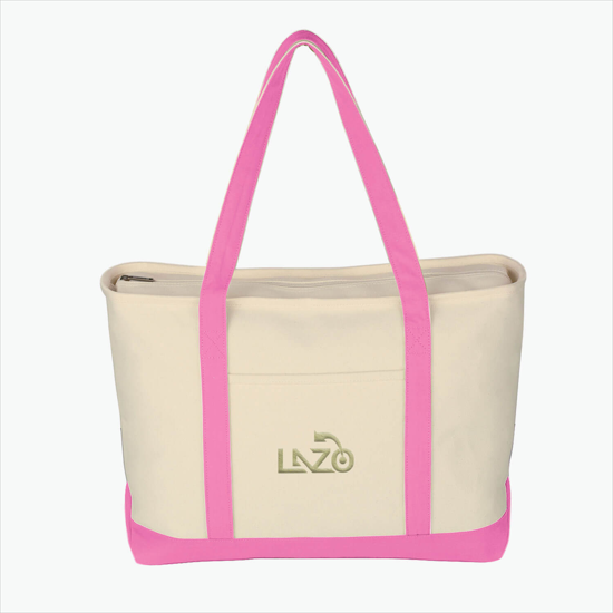 Large Heavy Cotton Boat Tote - Embroidery