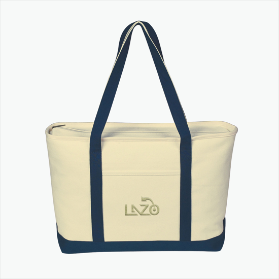 Large Heavy Cotton Boat Tote - Embroidery