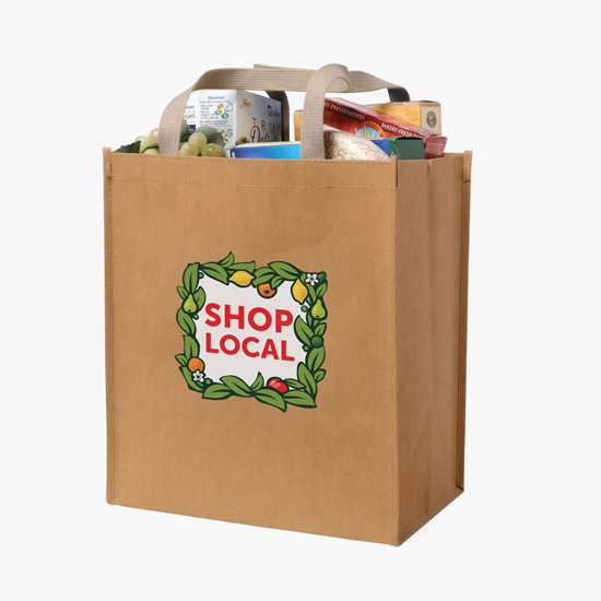 Full Color Typhoon Washable Kraft Paper Shopper Tote - 15 x 13