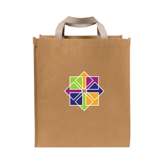 Full Color Tsunami Washable Kraft Paper Shopper Tote - 13 x 12