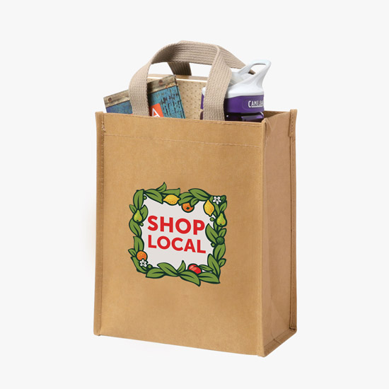 Full Color Cyclone Washable Kraft Paper Shopper Tote - 10 x 8