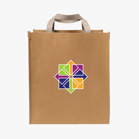 Full Color Tidal Washable Kraft Paper Shopper Tote - 13 x 13