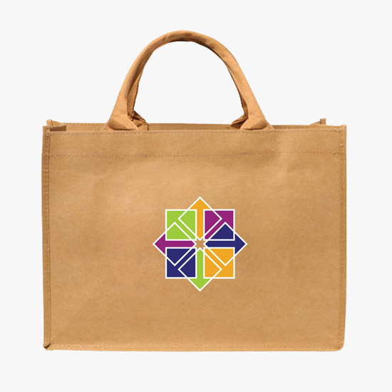 Full Color Hurricane Washable Kraft Paper Shopper Tote - 12 x 16